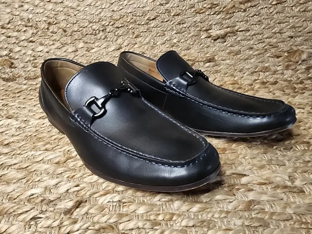 Kenneth Cole Collin Bit Loafer Dress Shoes Size 9.5 Black Leather New York